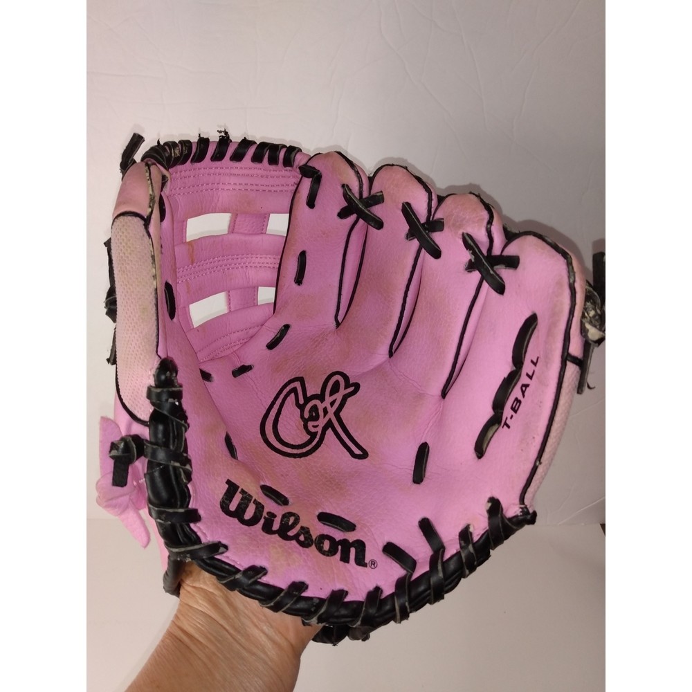 Two WILSON Child's T-Ball/Baseball Gloves (10" / 10.5" RHT) | Pink
